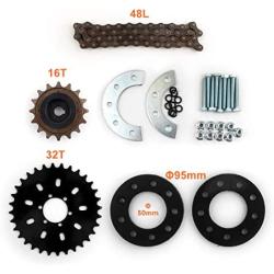 L-faster Bicycle Spoke Chain Wheel Bike Rear Wheel 32T Sprocket for Our Left Drive Motor Kit 16T Freewheel with Adapter for Motor MY1016Z