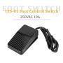 250VAC Foot Control Switch,TFS-01 Momentary Foot Controller,Anti-Slip Pedal Control,with Contact Self-Locking,High Sensitivity,for Table Drill,Machine Tool,Shearing Machine,Hydraulic Press(2M)