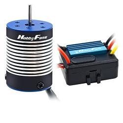 Hobby Fans 2435 4500KV Sensorless Brushless Motor & 35A Brushless ESC for 1/14 1/16 1/18 RC Car