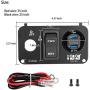 10L0L Golf Cart Key Switch Console Plate Kit for EZGO TXT, Includes F&R Switch, USB Charger Socket, Volt Meter, Ignition Switch Key