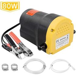 Upgraded 80W Oil Change Pump Extractor SICOTOOL 12v Diesel Fluid Scavenge Suction Oil Transfer Pump with Hose for Car Boat Motorbike Truck ATV and Other Vehicles.
