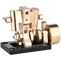 DjuiinoStar 2-Cylinder Mini Steam Engine for 40cm Miniature Retro Steamboat, 3000RPM at 0.4MPA, Double Cylinder Swing Engine, Fancy Engine Model for DIY (with No Boiler)
