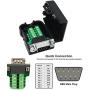 DB9 Breakout Connector, DTECH Male RS232 Connector Kit Serial Adapter DB-9 Solderless Module Board with Terminals Block, Case, Nuts and Tail Pipes (DB9 Male + Nuts)