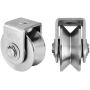 ZIQI 2 Inch Pulley Block V Type 304 Stainless Steel Pulley Roller, Duplex Bearing Super Silent Heavy Duty V Grooved Wheel Loading 660lb/300 Kg for Material Handling and Moving - 2 Pack