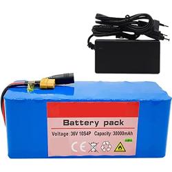 WOGQX 36V 30Ah E-Bike Lithium Battery Pack 10S4P 18650 Li-ion Battery Built in BMS 500W Adjustable High Performance Motor for Electric Bicycle Scooter Electric Wheelchairs with Charger