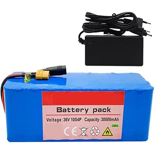 WOGQX 36V 30Ah E-Bike Lithium Battery Pack 10S4P 18650 Li-ion Battery Built in BMS 500W Adjustable High Performance Motor for Electric Bicycle Scooter Electric Wheelchairs with Charger