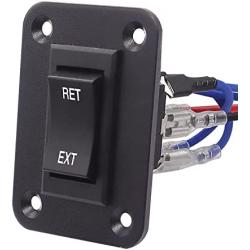 TWTADE Momentary Polarity Reverse Rocker Toggle Switch Control Motor Up Down forword reverse 20A 50V DC/15A 250V AC 6 Pin 3 Position (ON)-Off-(ON) with Panel,Wire KCD2-7-223-6PIN+M-075-1K+X