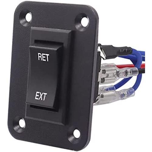 TWTADE Momentary Polarity Reverse Rocker Toggle Switch Control Motor Up Down forword reverse 20A 50V DC/15A 250V AC 6 Pin 3 Position (ON)-Off-(ON) with Panel,Wire KCD2-7-223-6PIN+M-075-1K+X