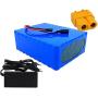 Wnicek 36V 24Ah E-Bike Battery Pack 10S 8P Waterproof PVC Lithium-ion Battery for 750W 500W 350W 250W 200W Electric Bicycles Motors with BMS + Charger