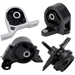 Engine and Transmission Mount Set of 4 - Fits Honda Civic 2001-2005 1.7L with Automatic Trans - Replaces 50840-S5A-A81, 50840-S5A-990,50810-S5A-013, 50810-S5A-992, A6595, A6588, A6591, A4511
