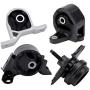 Engine and Transmission Mount Set of 4 - Fits Honda Civic 2001-2005 1.7L with Automatic Trans - Replaces 50840-S5A-A81, 50840-S5A-990,50810-S5A-013, 50810-S5A-992, A6595, A6588, A6591, A4511