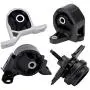 Engine and Transmission Mount Set of 4 - Fits Honda Civic 2001-2005 1.7L with Automatic Trans - Replaces 50840-S5A-A81, 50840-S5A-990,50810-S5A-013, 50810-S5A-992, A6595, A6588, A6591, A4511