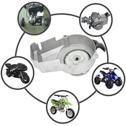 FVRITO Alloy Easy Pull Recoil Start Starter Spark Plug Ignition Coil for 2 Stroke 47cc 49cc 50cc SYX Taotao Coolster SSR Chinese ATV Quad 4 Wheeler Go kart Pit Dirt Mini Pocket Bike Motor Silver