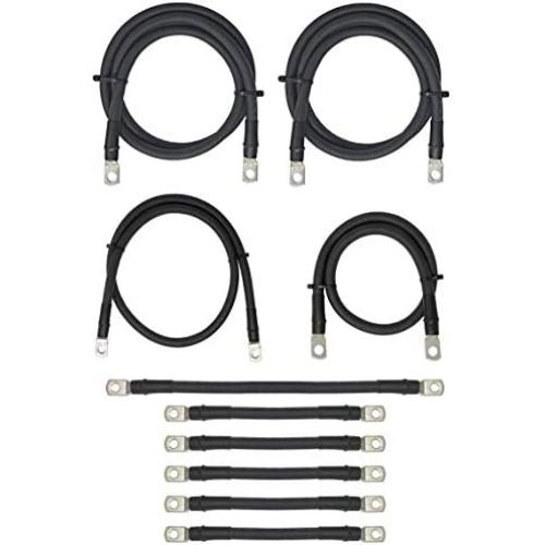 Aftermarket 2 Gauge Golf Cart Battery Cables Fits EZGO TXT PDS 36V 36 Volt (Year 2000 and Up) 10 Piece Set