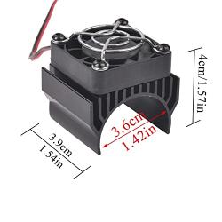 Hosim RC Motor Heatsink 40mm with Fan fits Brush RC CAR 540 550 Upgrades RC Cooling Fan for Brushless 3650 3660 3674 Electric Motors of 1/10 RC Crawler Car Truck Buggy (Sliver)