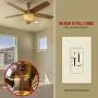 ENERLITES 3 Speed Ceiling Fan Control and LED Dimmer Light Switch, Light and Fan Combination Switch, Single Pole, 2.5A, 300W Incandescent, No Neutral Wire Required, 17001-F3-LA-F, Light Almond