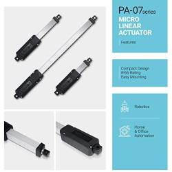 PROGRESSIVE AUTOMATIONS Micro Linear Electric Actuator 12V. (0.5 in. 5 lbs.) with Brushed DC Motor. Durable & Compact Stroke for Remote Controls (RC), Robotics, Home Automation. PA-07-050-5