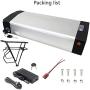 48V 20Ah E-Bike Rear Mount Lithium Ion Battery, Large Capacity Waterproof Replacement Battery, Bike Conversion Kit for 250-1000W Motors