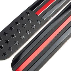 13FA Thin Red Line | Aluminum Alloy Flag Decal Sticker | 6.0” x 1.0” inches Waterproof Decals for Truck, Window and Motorcycle - Oval