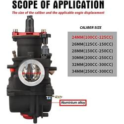 NIBBI Carburetor PWK24mm,fit 100cc—125cc Motorcycle Engine with Carb Jets for YAMAHA KAWASAKI SUZUKI Apollo Dirt Bike Mini Bike SSR TTR KYMCO SYM TAOTAO GY6 Scooter Moped
