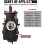 NIBBI Carburetor PWK24mm,fit 100cc—125cc Motorcycle Engine with Carb Jets for YAMAHA KAWASAKI SUZUKI Apollo Dirt Bike Mini Bike SSR TTR KYMCO SYM TAOTAO GY6 Scooter Moped