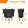 mankk Reverse Polarity Momentary Rocker Switch 12V DC 20A 6 Pin DPDT (ON)-Off-(ON) Rv Jack Motor Control Switch with Jumper Wire for 5th Wheel Tongue Trailer KCD2-7-223-6PIN-X