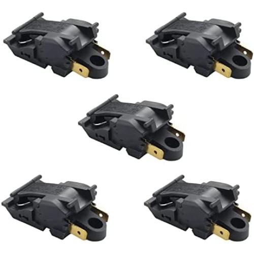 Fielect 5pcs Electric Kettle Coupler, 125℃ Thermostat Temperature Controller with Terminals Tip Top Base Socket, 250V 13A N.C Normal Close