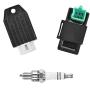 Trkimal Solenoid Relay Ignition Coil 5 Pin CDI Box Regulator Rectifier Spark Plug for 50cc 70cc 90cc 110cc 125cc ATV 3050B Pit Dirt Bike Go Kart Compatible with Kazuma Falcon Taotao Coolster Parts