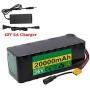Jieoto 36V E-Bike Li-ion Battery 20Ah 10S 7P Lithium Battery Pack Built-in BMS Suitable for 650W 500W 350W 250W 200W Electric Bicycles Motor with 42V Charger and XT60-Plug