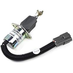 129953-77811 1751ES-12A3UC12B1S SA-4673-S 12V Fuel Stop Solenoid -SINOCMP Excavator Flameout Solenoid 3 Pins Plug for Hyundai R60-5 R210-5 R335-7 Yanmar Engine 4TNE94 Parts, 3 Month Warranty