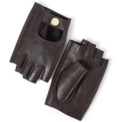 YISEVEN Womens Motorcycle Driving Fingerless Leather Gloves Unlined