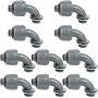 IYSHOUGONG 20PCS Liquid Tight Connector 1/2 Inch 90 Degree Flexible Conduit Liquid Tight Connector Non Metallic Electrical Conduit Connector Fitting Electrical PVC Conduit Fittings UL Listed