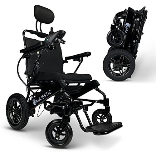 Ultra Lightweight Reclining Electric Power Wheelchair for Adults and Seniors 500W Motor Heavy Duty Mobility Motorized Portable Travel Wheel Chairs 17.5 inch Seat All Terrain Silla de Ruedas