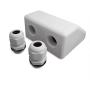 NUZAMAS Waterproof Twin/Double Cable Entry Gland Box for Solar Panel Satellite Aerial Caravan Motorhome RV Camping Van Boat UV-Resistant -White