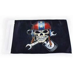 Motorcycle Flags The Jolly Roger Pirate 5.5 x 9 Inches with 3/8