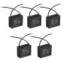 uxcell Ceiling Fan Capacitor CBB61 6uF 450V AC 2 Wires Metalized Polypropylene Film Capacitors 47x20x37.5mm for Water Pump Motor Generator, Pack of 5