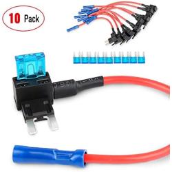 Nilight 12V Car Add-A-Circuit Fuse Tap Adapter Mini Atm Apm Blade Fuse Holder-10 Pack, 2 Years Warranty