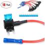 Nilight 12V Car Add-A-Circuit Fuse Tap Adapter Mini Atm Apm Blade Fuse Holder-10 Pack, 2 Years Warranty