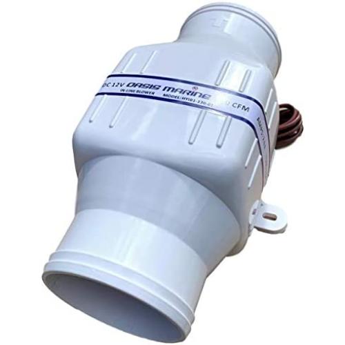 Oasis Marine 3 inch 12V Electric in-Line Bilge Boat Air Blower