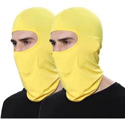 Pack of 2 Bandana Face Hat for Outdoor Airsoft Motorcycle Ski Mask Winter Sun Balaclava Black Tactical Hood Helmet Face Cover