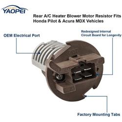 Rear Blower Motor Control Module Resistor 79330-S3V-A51 AC Heater Motor Blower Transistor Resistor Compatible with 2003-2008 Honda Pilot 2001-2006 Acura MDX Replaces JA1626 RU364 973-548 20286 4P1493