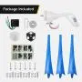 Dyna-Living 400W 12V Wind Turbine Generator & 800W 12V Wind Turbine Motor with Charge Controller for Home Marine Industrial Energy Blue and White 3 Blades (Not Included Mast)