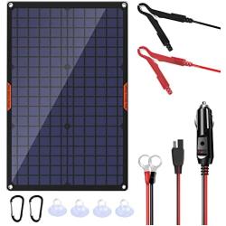 OYMSAE 30 Watt 12 Volt Solar Panel Solar Trickle Charger 30W 12V Portable Solar Battery Charger & maintainer with Cigarette Lighter Plug & Alligator Clip