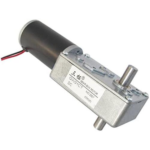 DC 12V 4RPM 1.5A 40KG.cm Low Speed High Torque 8mm Dual Shaft Worm Gear Reducer Motor GW31CT