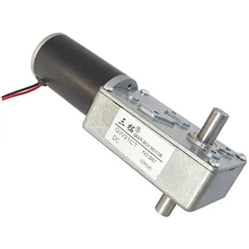DC 12V 4RPM 1.5A 40KG.cm Low Speed High Torque 8mm Dual Shaft Worm Gear Reducer Motor GW31CT DC 12V 4RPM 1.5A 40KG.cm Low Speed High Torque 8mm Dual Shaft Worm Gear Reducer Motor GW31CT