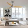 Ovlaim 52 Inch Smart Wifi Ceiling Fan Compatible App, Voice and Remote Control, Quiet DC Motor 6 Speed Ceiling Fan with Dimmable Light, 3 Oak Wood Blade