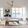 Ovlaim 52 Inch Smart Wifi Ceiling Fan Compatible App, Voice and Remote Control, Quiet DC Motor 6 Speed Ceiling Fan with Dimmable Light, 3 Oak Wood Blade