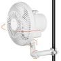 HZYOUMU Grow Tent Fan Oscillating,6 inch 2 Speed Adjustable Tilt Clip on Fan 25W Copper Wire Motor 0.4