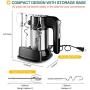 Bear Hand Mixer Electric, 300W Power Handheld Mixer with Turbo Boost, Eject Button, 4 Stainless Steel Accessories, Storage Base, 2x5 Speed Electric Hand Mixer for Easy Whipping Dough Cream Cake, Silver