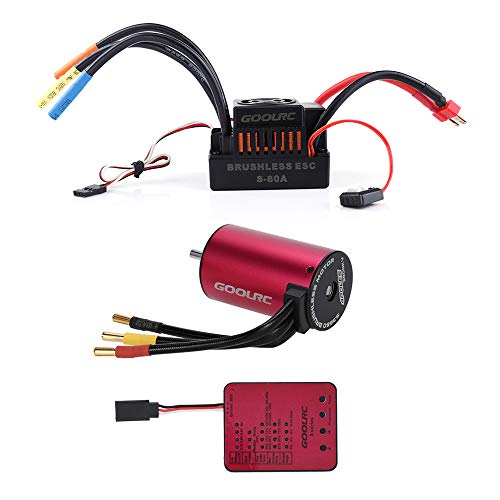 GoolRC S3660 3800KV Sensorless Brushless Motor 80A Brushless ESC and Program Card Combo Set for 1/10 RC Car Truck